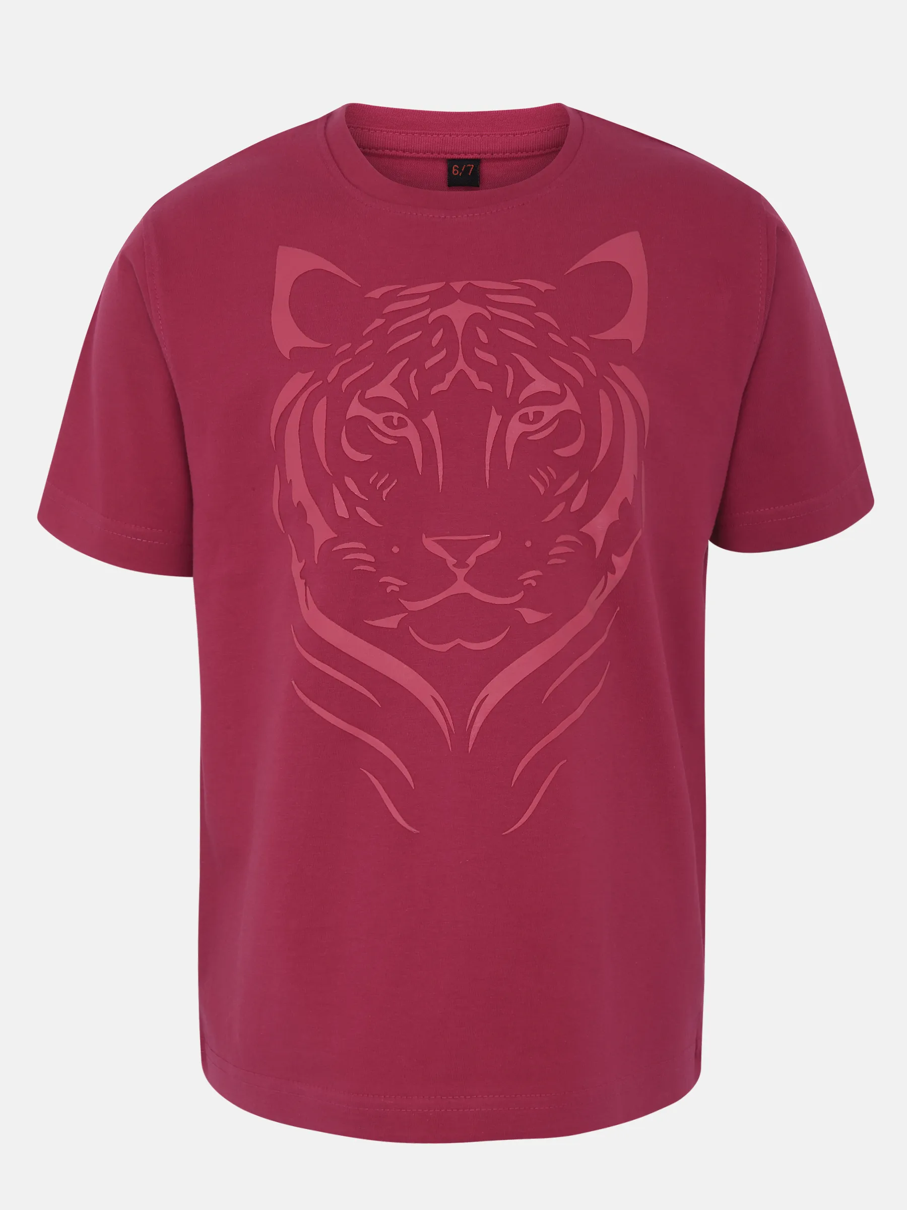 Burgundy Printed Cotton T-Shirt